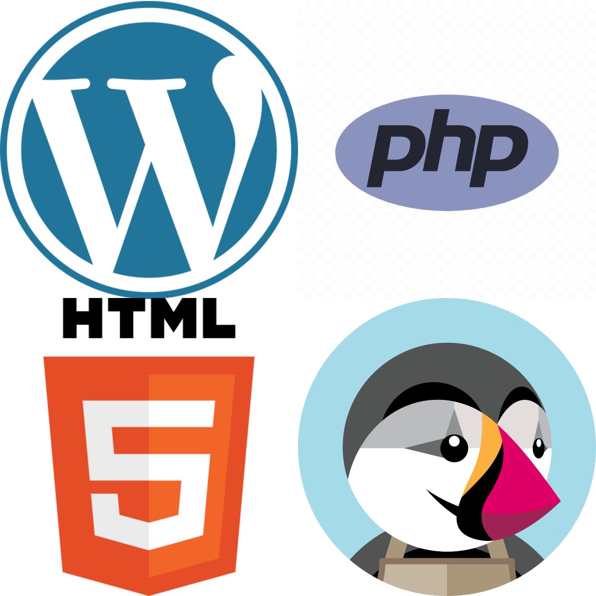 HTML, PHP, CSS, MySQL, JS